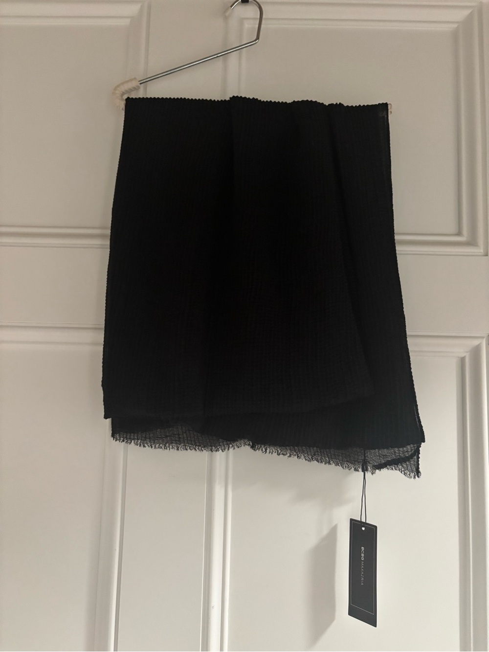BCBG Black Lightweight Woven Scarf NWT